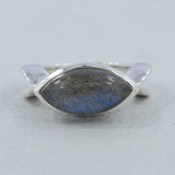 Natural Rainbow Moonstone Silver Ring