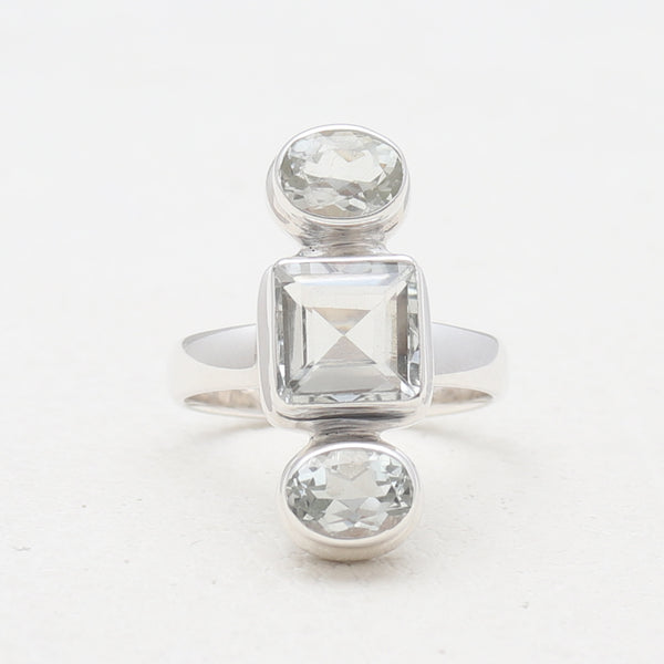 Natural Green Amethyst 925 Sterling Silver Rings