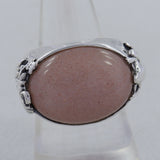 Peach Moonstone Men's Silver Rings