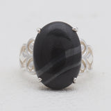 Psilomelane Silver Designer Rings