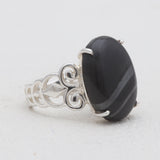 Psilomelane Silver Designer Rings