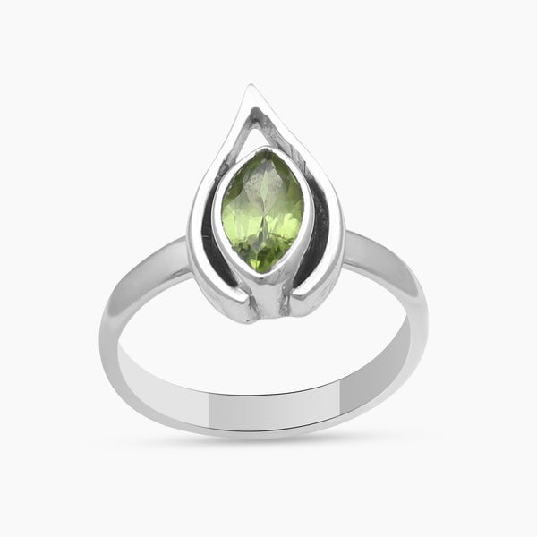925 Sterling Silver Green Peridot Rings