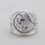 925 Sterling Silver Dendritic Opal Rings