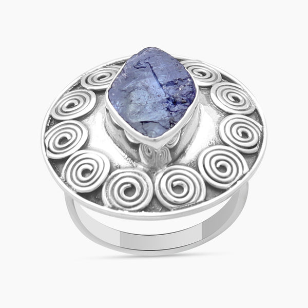Raw Tanzanite Sterling Silver Rings