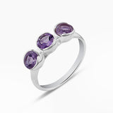 Natural Black Spinel Silver Rings