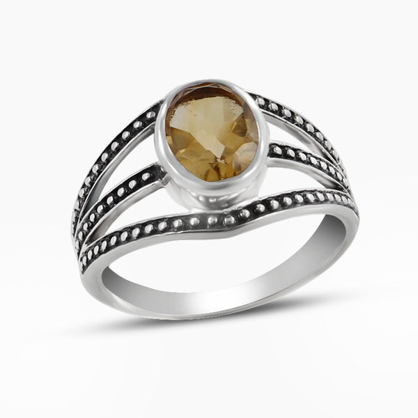 925 Sterling Silver Citrine Rings