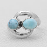 Dual Larimar Sterling Silver Rings