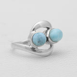 Dual Larimar Sterling Silver Rings