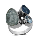 Rough Bear Quartz Silver Rings