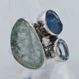 Rough Bear Quartz Silver Rings