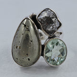 Rough Bear Quartz Silver Rings