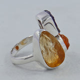 Rough Bear Quartz Silver Rings