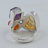 Rough Bear Quartz Silver Rings