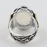 Large Rainbow Moonstone Sterling Silver Ring