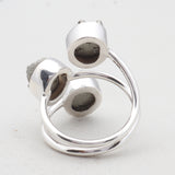 925 Sterling Silver Pyrite Druzy Rings