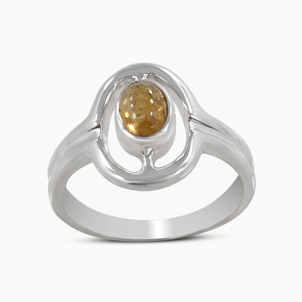 Natural Rainbow Moonstone Silver Rings