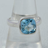 925 Sterling Silver Blue Topaz Ring