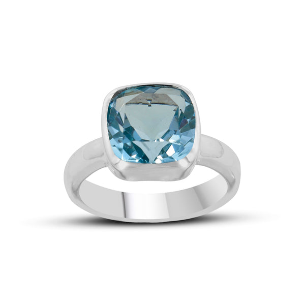 925 Sterling Silver Blue Topaz Ring