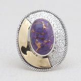 925 Silver Purple Turquoise Rings