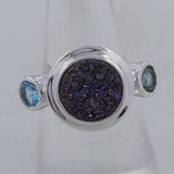 Titanium Druzy Silver Rings