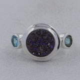 Titanium Druzy Silver Rings