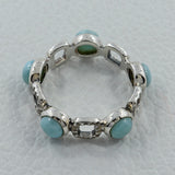 925 Sterling Silver Larimar Ring