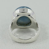 925 Silver Blue Opal Unisex Ring