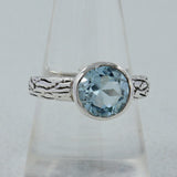 925 Sterling Silver Blue Topaz Ring