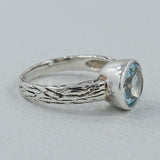 925 Sterling Silver Blue Topaz Ring