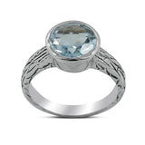925 Sterling Silver Blue Topaz Ring