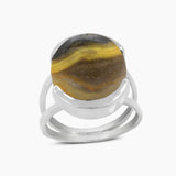 Mustard Jasper Silver Rings