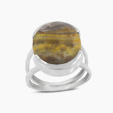 Mustard Jasper Silver Rings