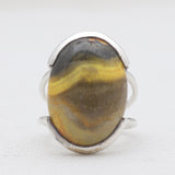 Mustard Jasper Silver Rings