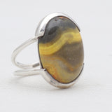 Mustard Jasper Silver Rings