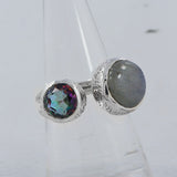 Rainbow Moonstone Silver Ring