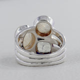 Rainbow Moonstone Silver Rings