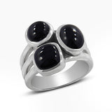 Rainbow Moonstone Silver Rings