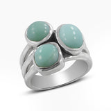 Rainbow Moonstone Silver Rings