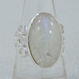 Rainbow Moonstone Silver Rings