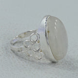 Rainbow Moonstone Silver Rings