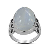 Rainbow Moonstone Silver Rings