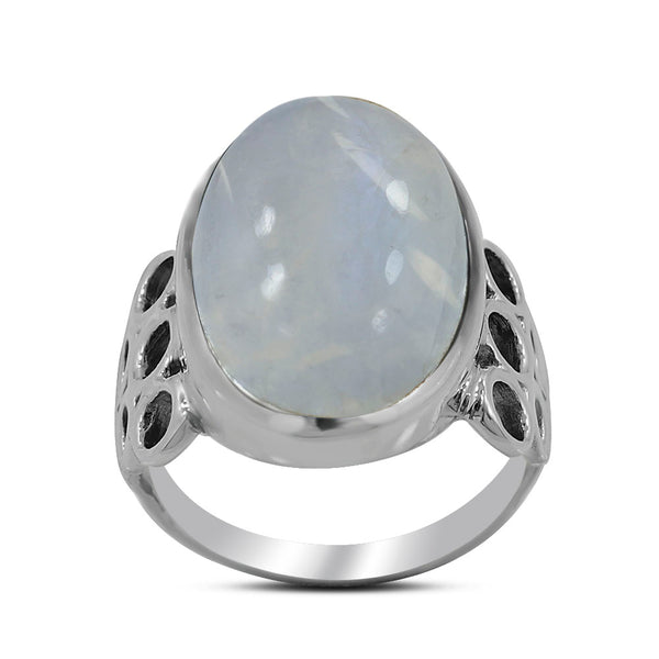 Rainbow Moonstone Silver Rings