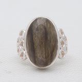 Rainbow Moonstone Silver Rings