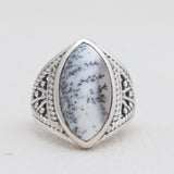 Natural Rainbow Moonstone Silver Rings