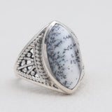 Natural Rainbow Moonstone Silver Rings