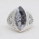 Natural Rainbow Moonstone Silver Rings