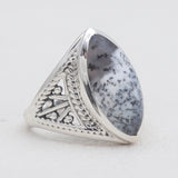 Natural Rainbow Moonstone Silver Rings