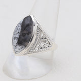 Natural Rainbow Moonstone Silver Rings