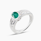 Genuine Emerald Silver Rings