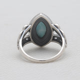 Marquise Cut Blue Larimar Silver Rings